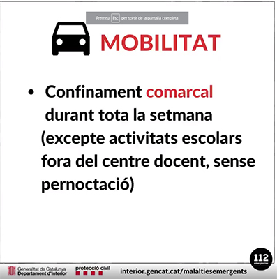 El Procicat anuncia una flexibilització de les mesures 